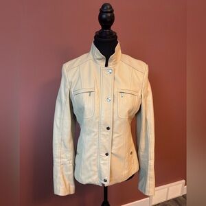 Danier Cream Leather Jacket